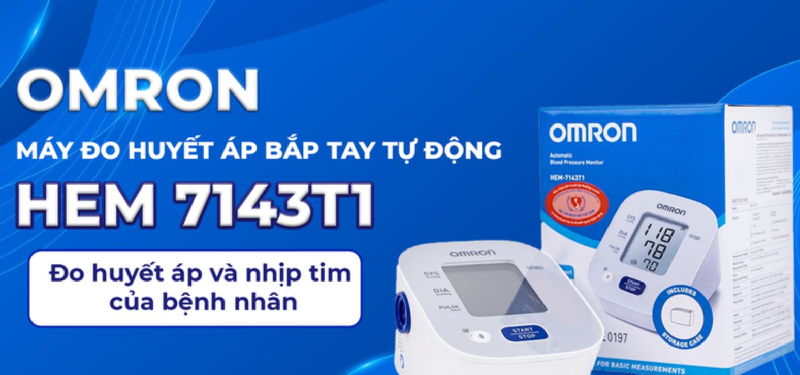 Máy đo huyết áp bắp tay tự động Omron HEM 7143T1. Giá 1.200.000 đồng